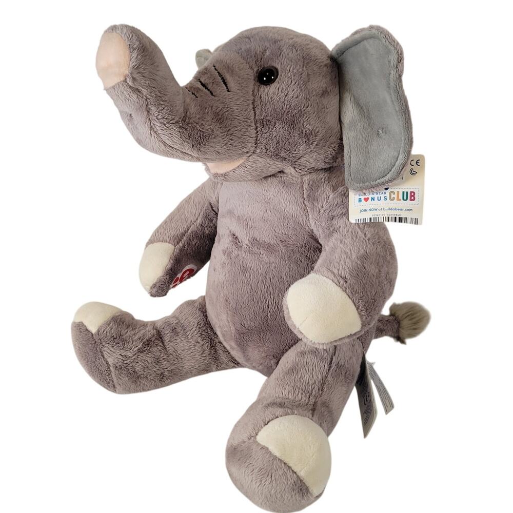 Build-A-Bear Workshop Gray Elephant Plush Stuffed Animal 17" Soft Toy 2018